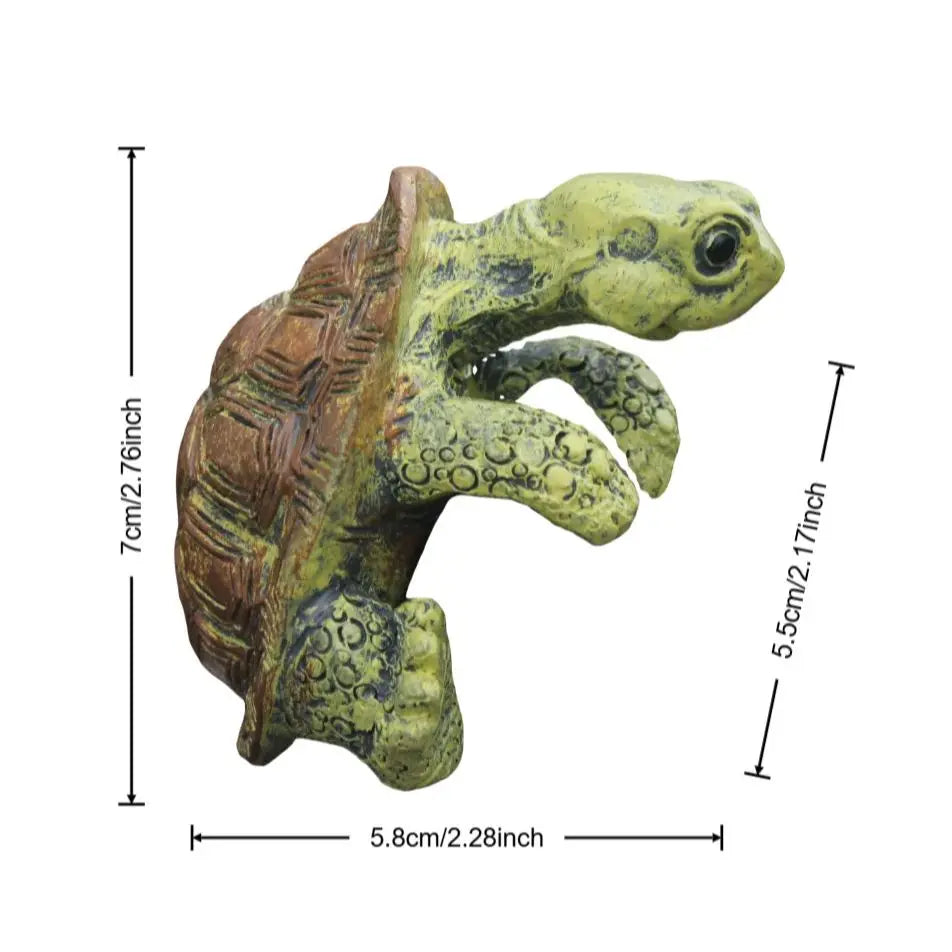 1 Piece of Cute Resin Rock Climbing Turtle Statue, Indoor and Outdoor Fish Tank Decoration, Flower Pot Decoration, Outdoor Garden Wall Hanging, Courtyard and Home Decoration.