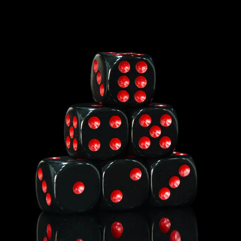 24 PCS/Set Dice  with Velvet Bag Red/Black Dice SET 16mm