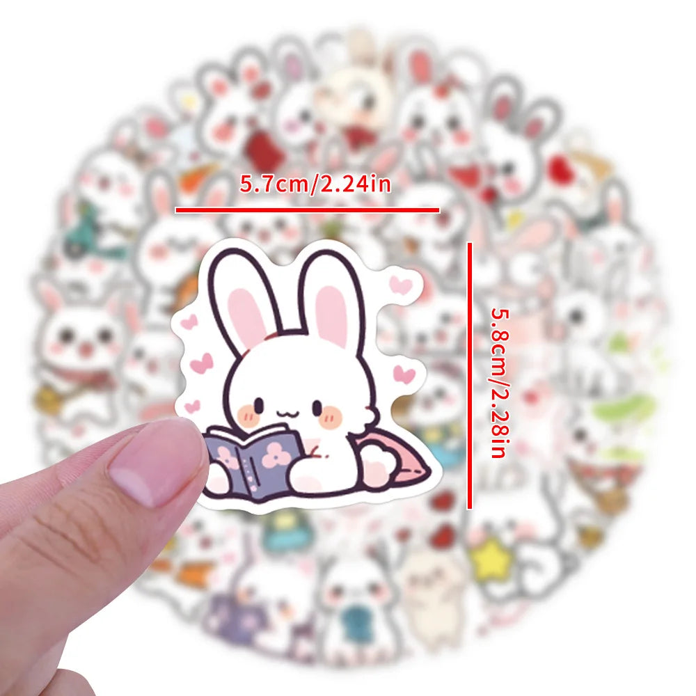 60/120PCS Cute Animal Series Rabbit Graffiti Stickers Luggage Water Cup Scooter Stickers