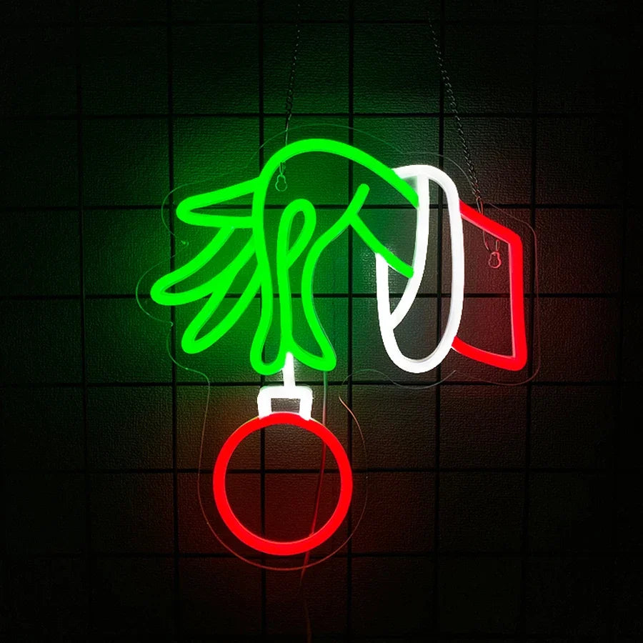 Christmas Series Neon Signs, Bells And Gingerbread Man Icons, Powered By Usb, Used For Room, Bar And Theme Party Art Decor.