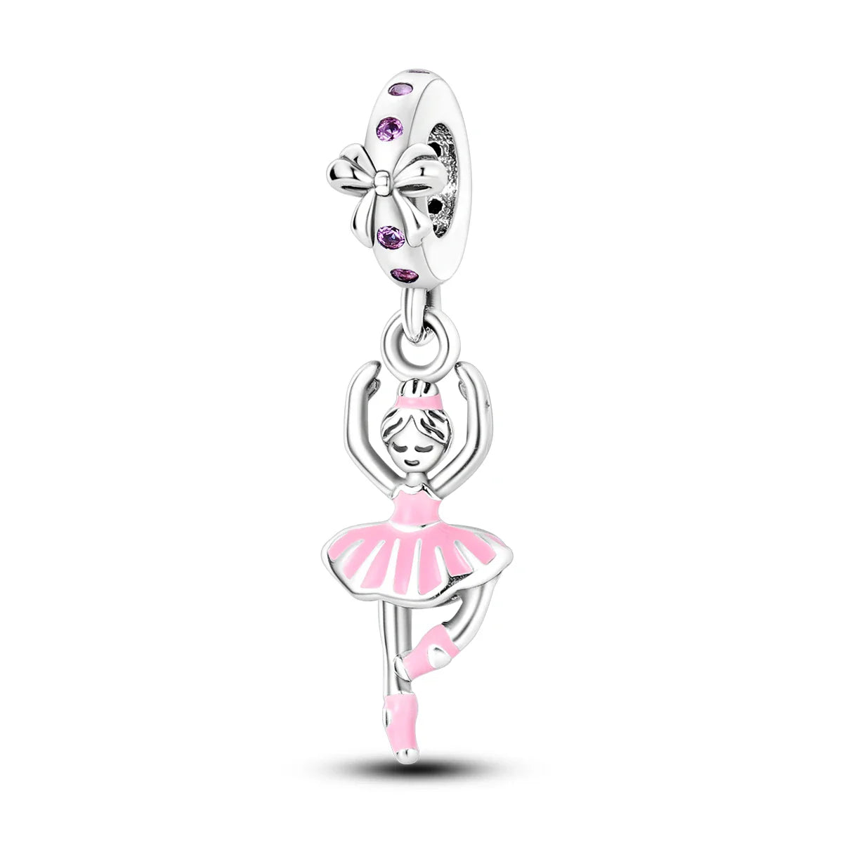 Fit Original Bracelet 925 Silver Ballet Girl Red High Heels Charms Pendants For Women Jewelry Making Gift