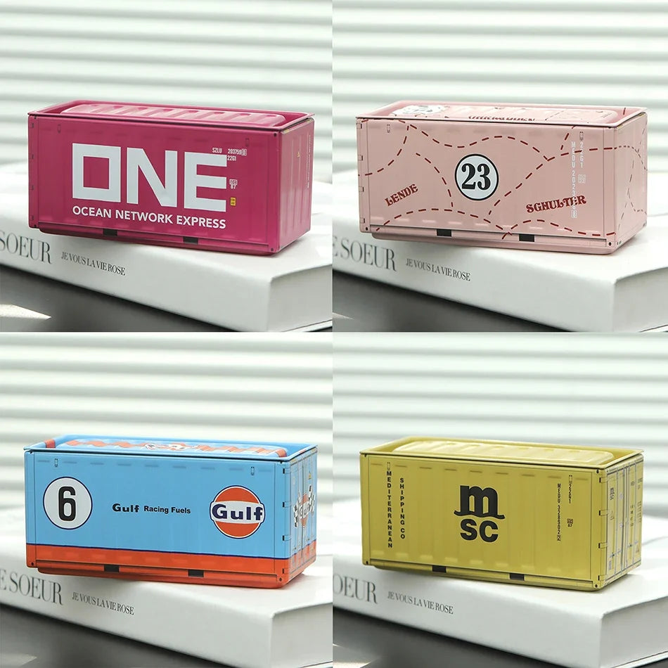 4pcs/set Mini Storage Box  Retro Industrial Style Iron Creative Decoration Collect Item Desktop Mini Container Model Gifts