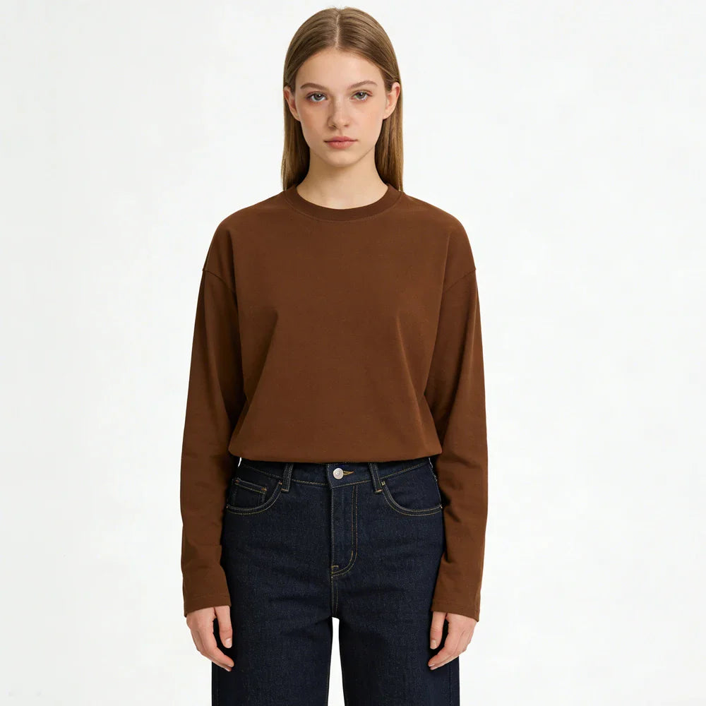 LEGIBLE 2026 Spring Autumn Long Sleeve Cotton T-Shirt Women Basic Tee Shirt Oversize T Shirt Women Casual O-neck Women tshirt
