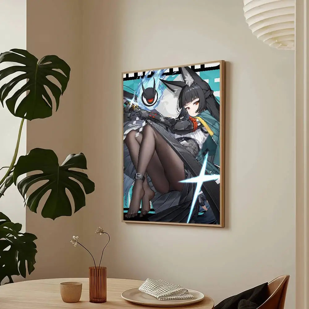 Zenless Zone Zero Hoshimi Miyabi Poster Sticky Wall Art Printing Waterproof Home Living Bed Room Bar Aesthetic Decor