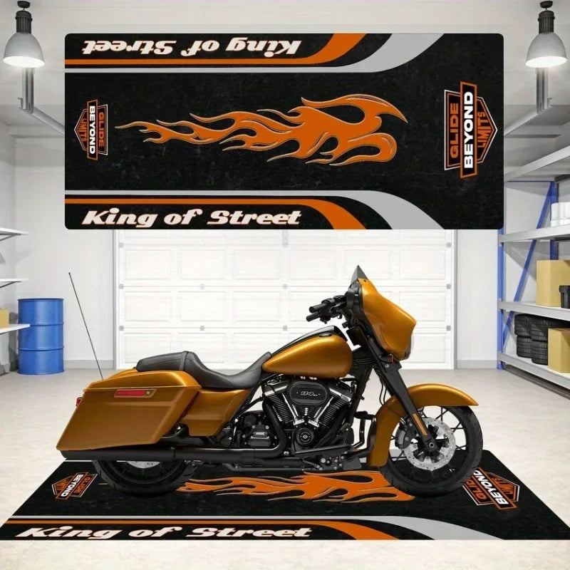 VIKAMA Motorcycle Display Floor Mat, Dirt-Resistant Home Decoration, Corridor And Passageway Carpet, Room Bedside Blanket
