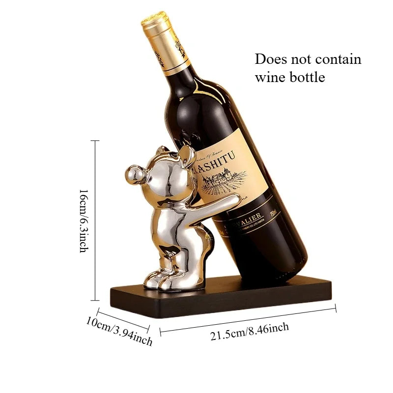 Ceramic Bubble Bear Wine Bottle Holder Countertop Storage Stand for Wedding Party Home Decor