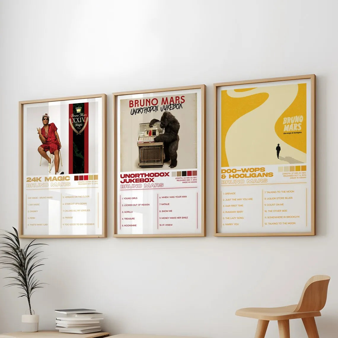 Modern Bruno Mars Albums Art Cover Music Songs Rap Wall Art Canvas Painting Posters For Living Room Home Decor