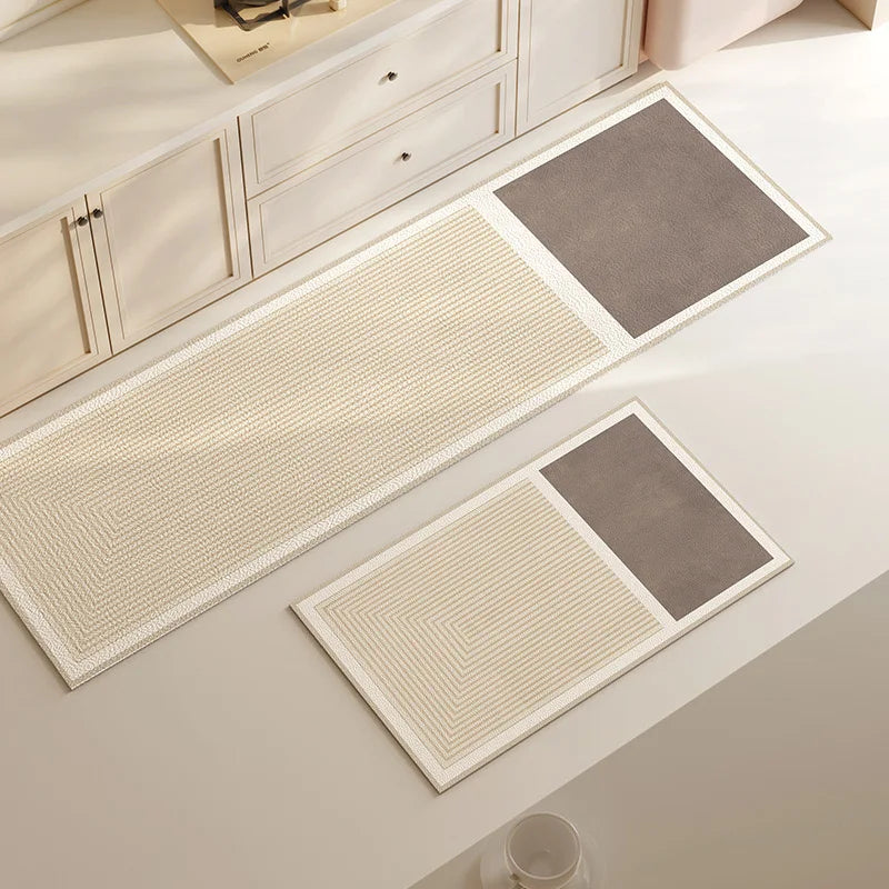 VIKAMA1/2PCS Japanese Simple Wind Diatom Mud Mat Absorbent Quick Drying Long Kitchen Mat Toilet Bathroom Non-Slip Foot Mat