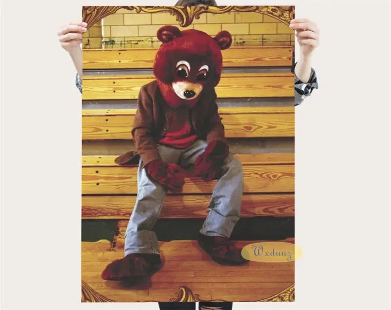 American Pop Rapper Kanye West Poster Hip Hop Singer Music Album Cover For Room Living Home Wall Art Decor Canvas Print Pictures