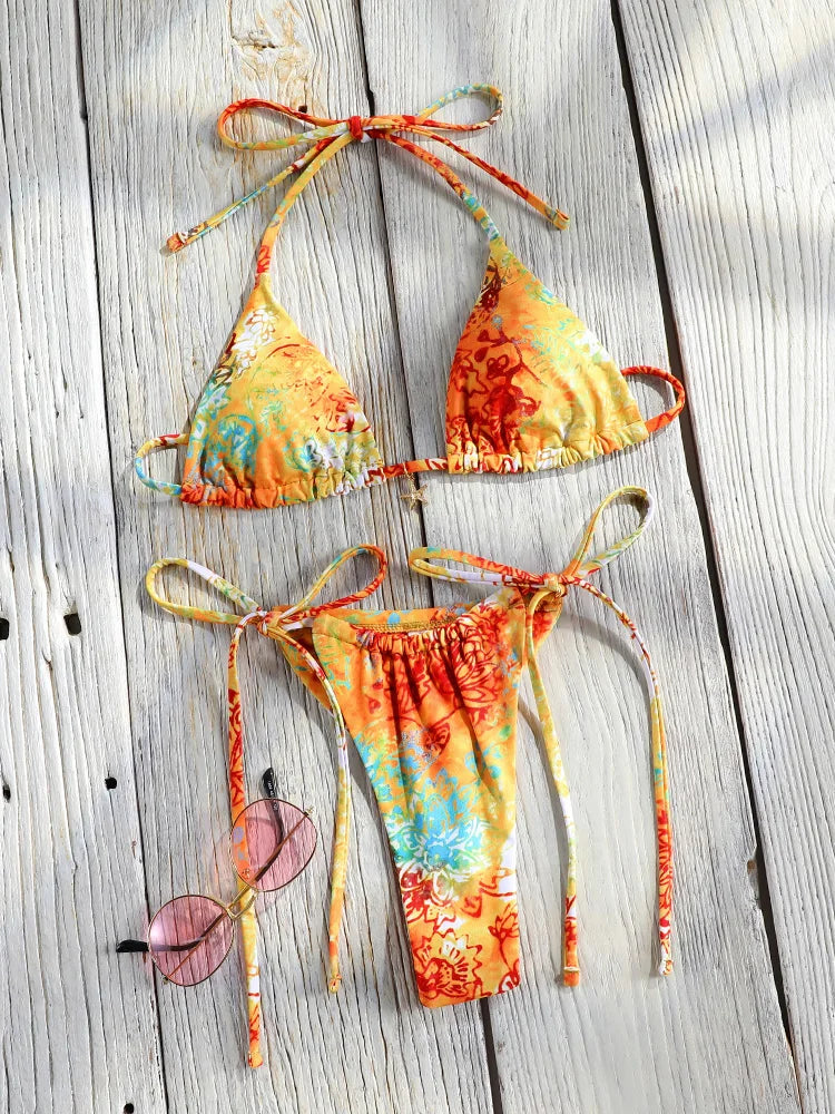 Miyouj Bandage Swimwear Summer Swimsuit High Cut Bikini Set Solid Sexy 2-Piece Suit New Bathsuit Hollow Out Thongs Beachwear