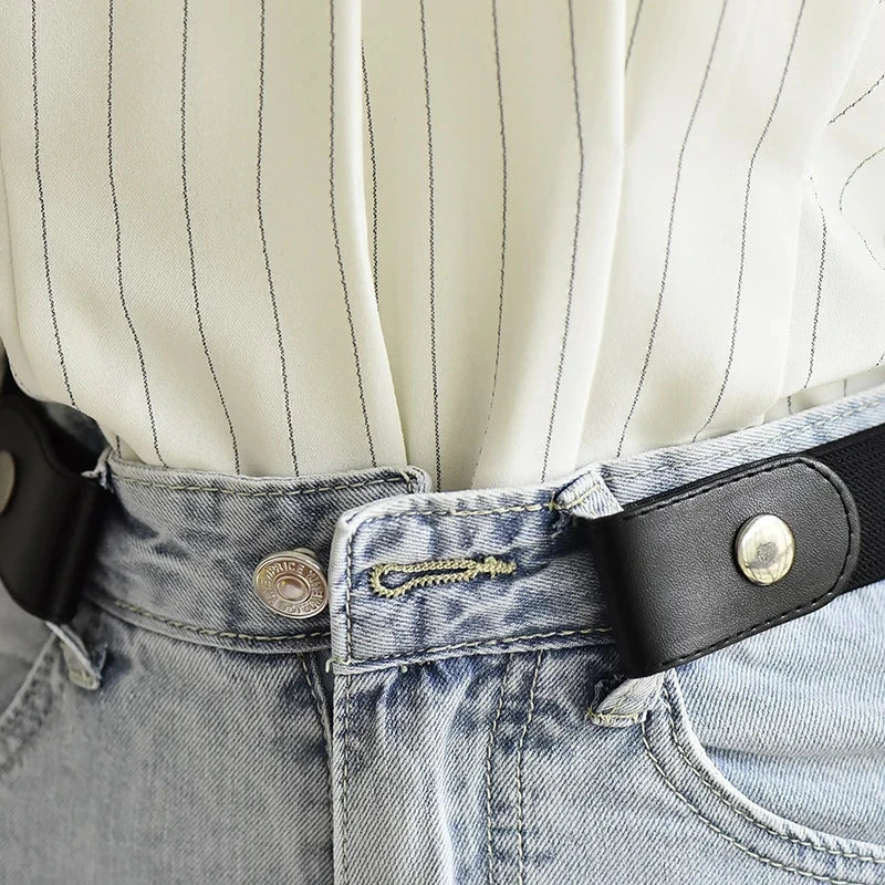 1pc No Buckle Elastic Waist Belt, Stretch Adjustable Belt for Jeans Dresses, Invisible Comfort Belt for Women Men, Belts