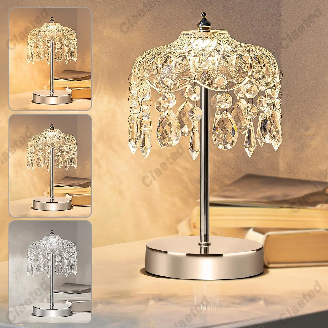 Light Luxury Crystal Table Lamp Bedroom Bedside European Retro Decorative Night Light Atmosphere Home Lighting Fixtures