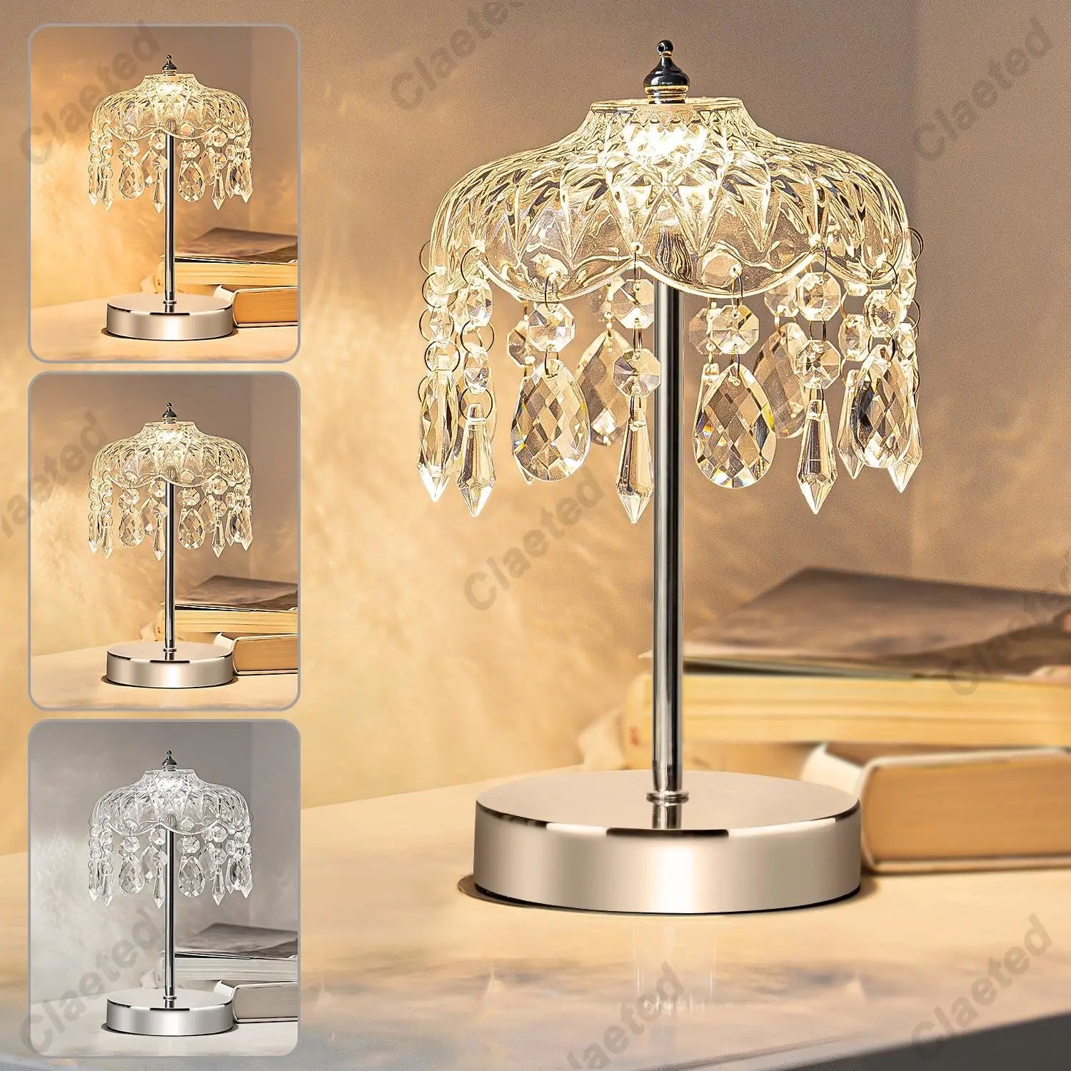 Light Luxury Crystal Table Lamp Bedroom Bedside European Retro Decorative Night Light Atmosphere Home Lighting Fixtures