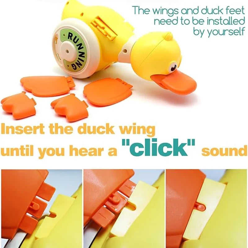 Kid Electric Rotating Duck Simulated Foraging Free Rotation Duck Sound&Light Music Tummy Time Toys Crawling Toys Educational Toy