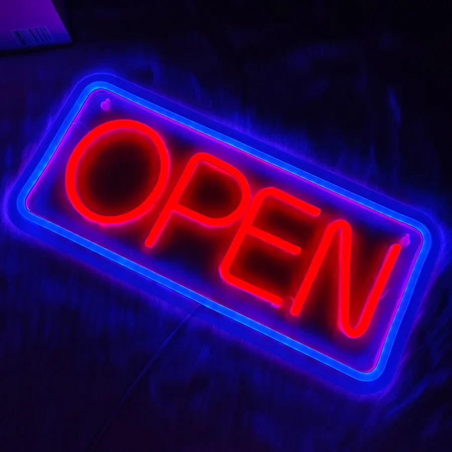 Open Neon Sign, Large Business Lamp Powered By Usb, Used For Decor At The Entrance Of Coffee Shop, Bar, Restaurant And Salon.