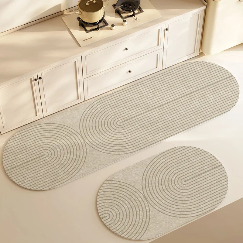 VIKAMA1/2PCS Japanese Simple Wind Diatom Mud Mat Absorbent Quick Drying Long Kitchen Mat Toilet Bathroom Non-Slip Foot Mat