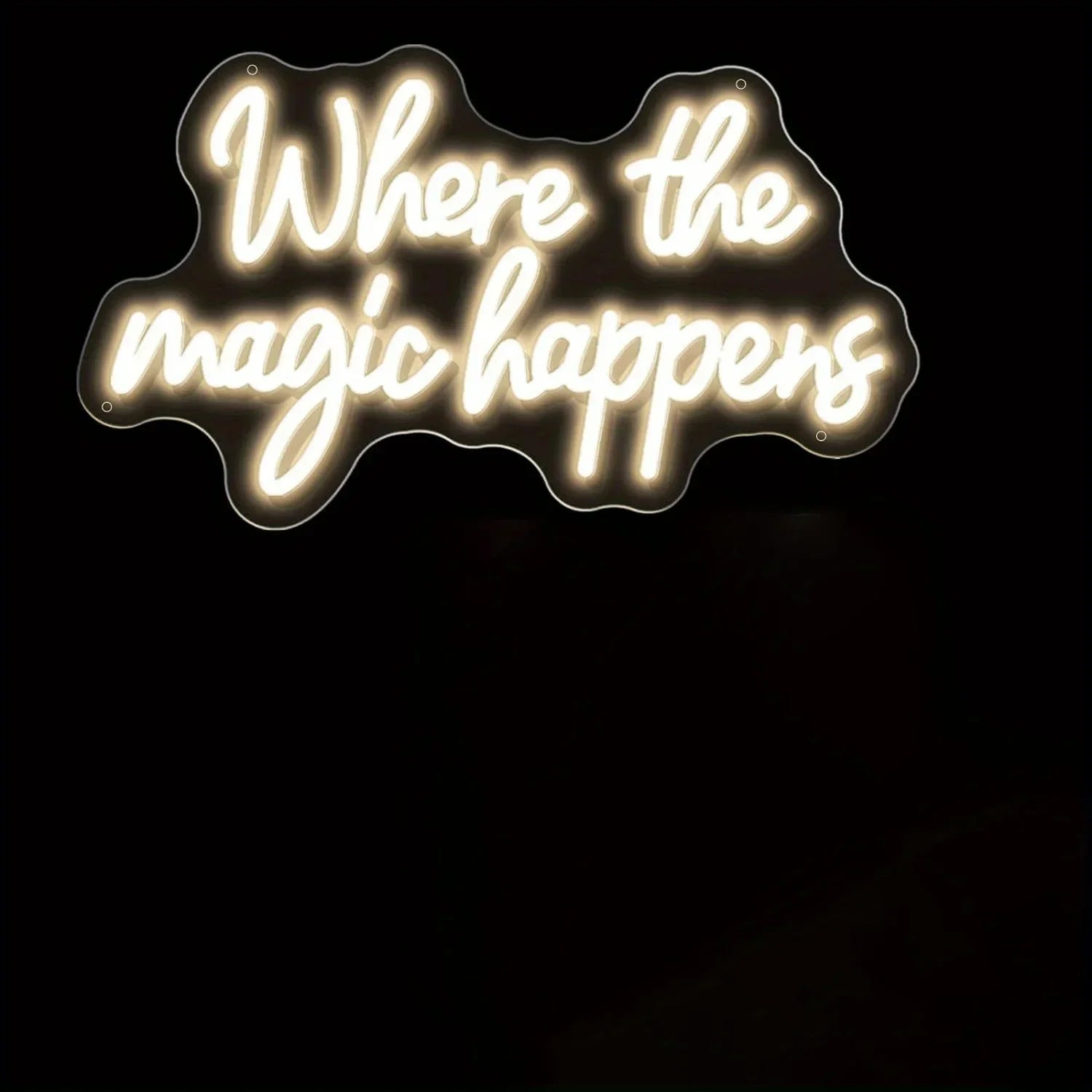 Where The Magic Happens Neon Wall Decoration USB Powered Large LED Neon Lights For Weddings Bedrooms Birthday Game Room Decor