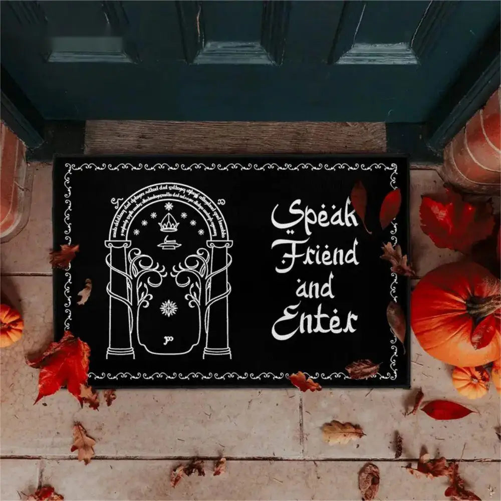 VIKAMA The Lord of the Rings Welcome Friends Doormat Halloween Home Decor Indoor Outdoor Rug RV Camping Mat