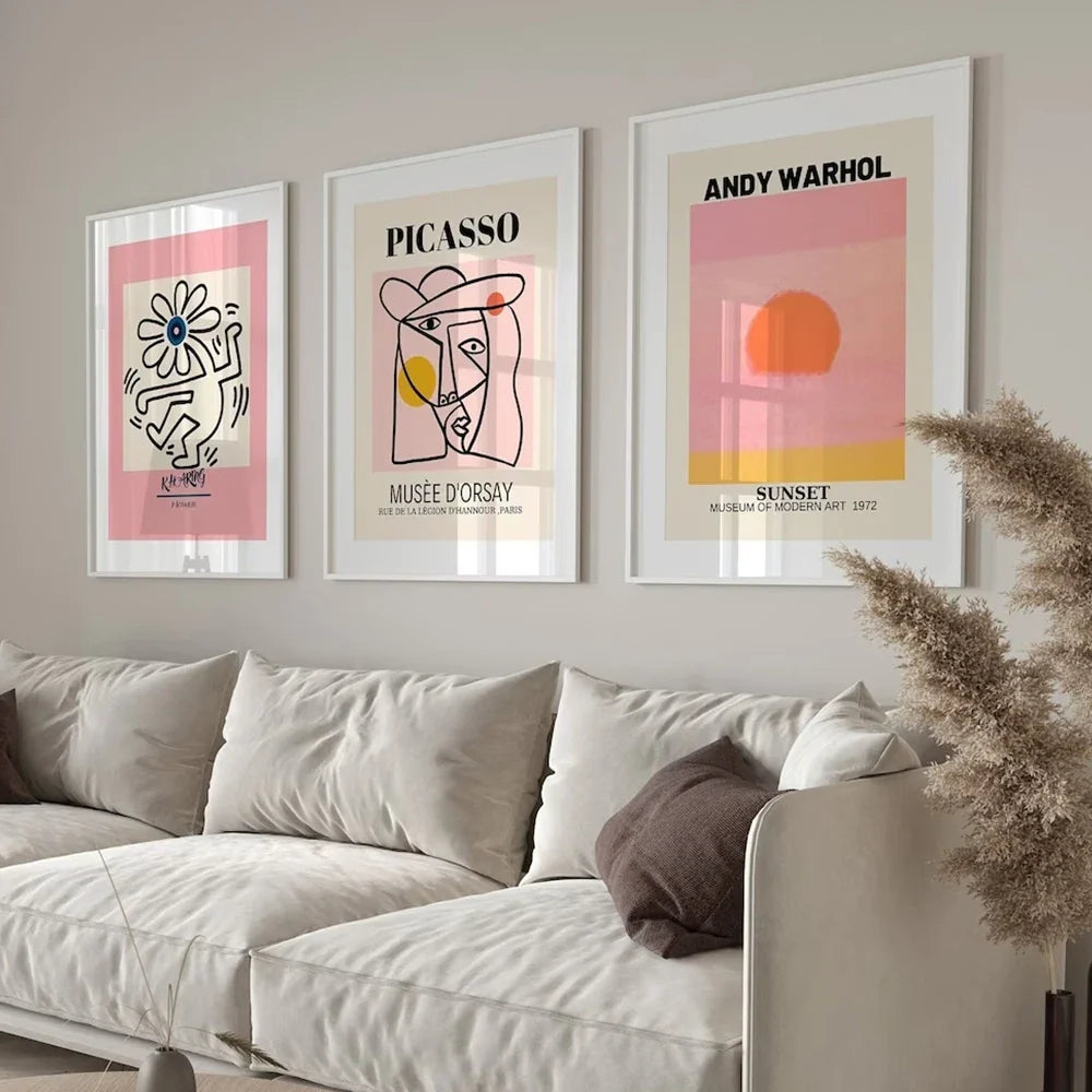 Modern Gallery Wall Picasso Andy Warhol Orange Wall Art Canvas Painting Posters For Living Room Home Decor