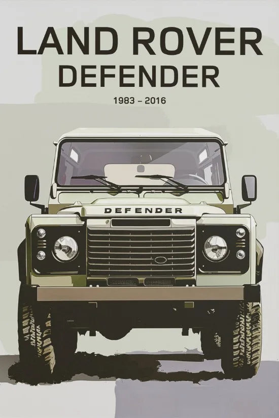 L-and-R-over Defender 90 Offroad Poster Classic Retro Automotive Poster Canvas Prints Classic Off-road Vehicle Aesthetic Print