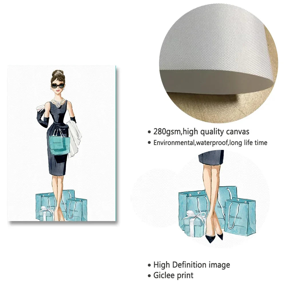 Breakfast At Tiffany's Posters And Prints Nordic Poster Audrey Hepburn Wall Art Canvas Painting Fashion Wall Pictures For Room