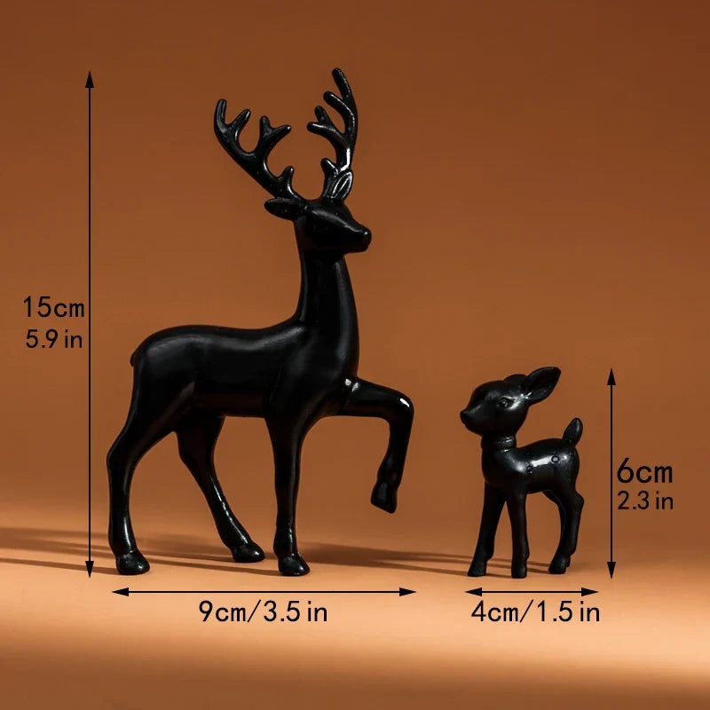 Room Decor Mother Deer Cute Kids Room Decor Sculptures Kawaii Miniatures Sculptures Christmas Home Decoration Fawn Figurines