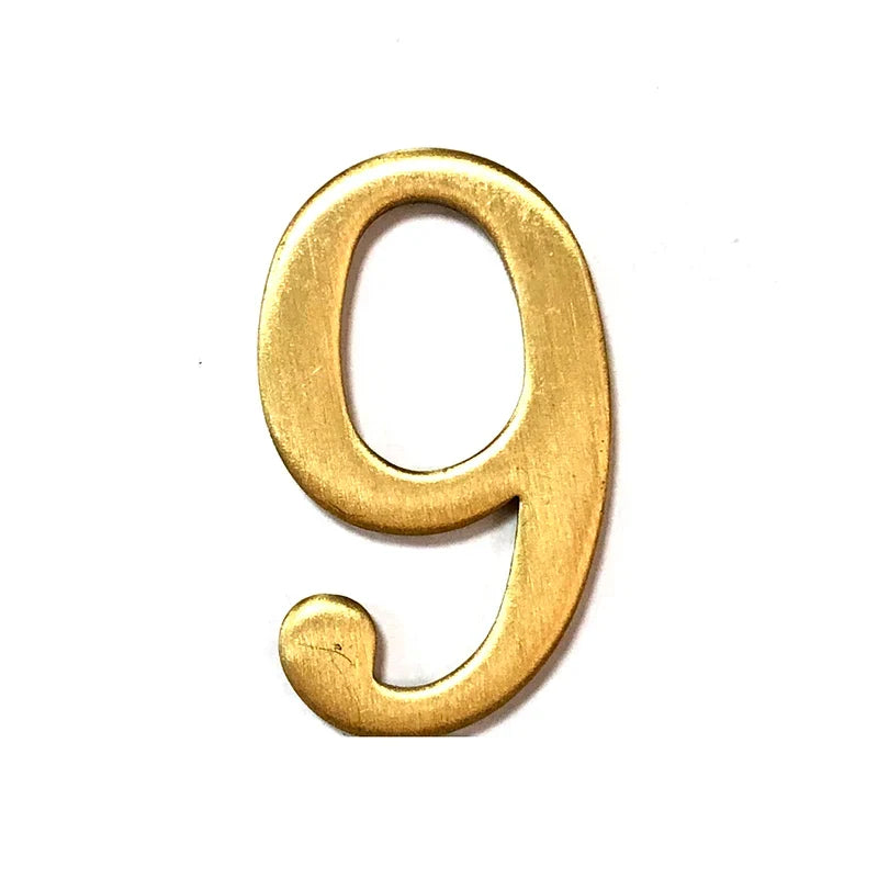 Brass House Number Self-Adhesive 3D Door Numbers Hotel Home Sticker Address Mailbox Numbers #0-9 Home Decoration