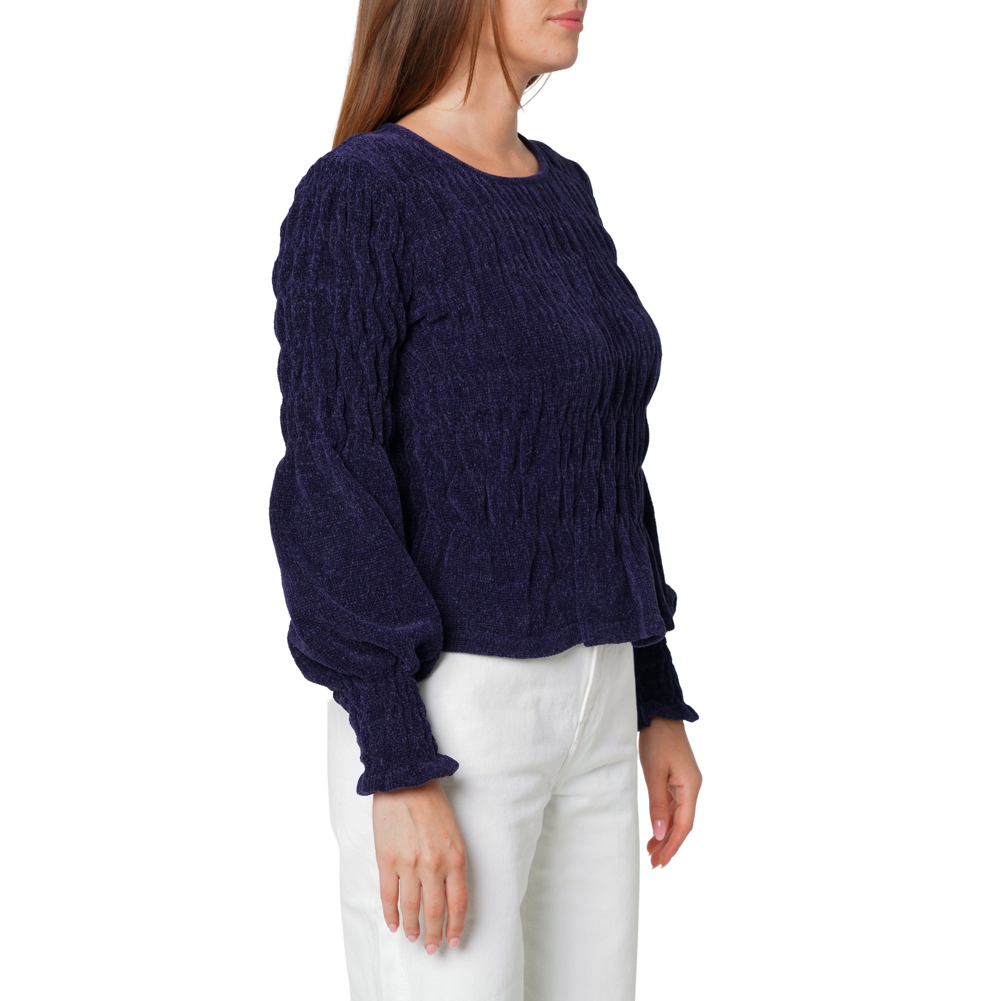 Women's Peplum Sweater In Midnight