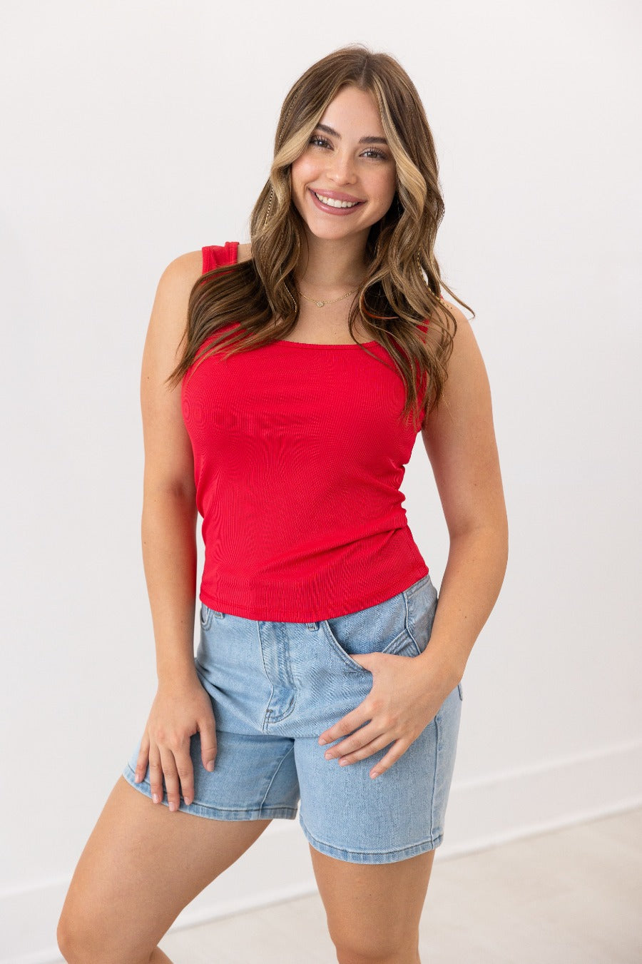 Bella Tank Top, True Red
