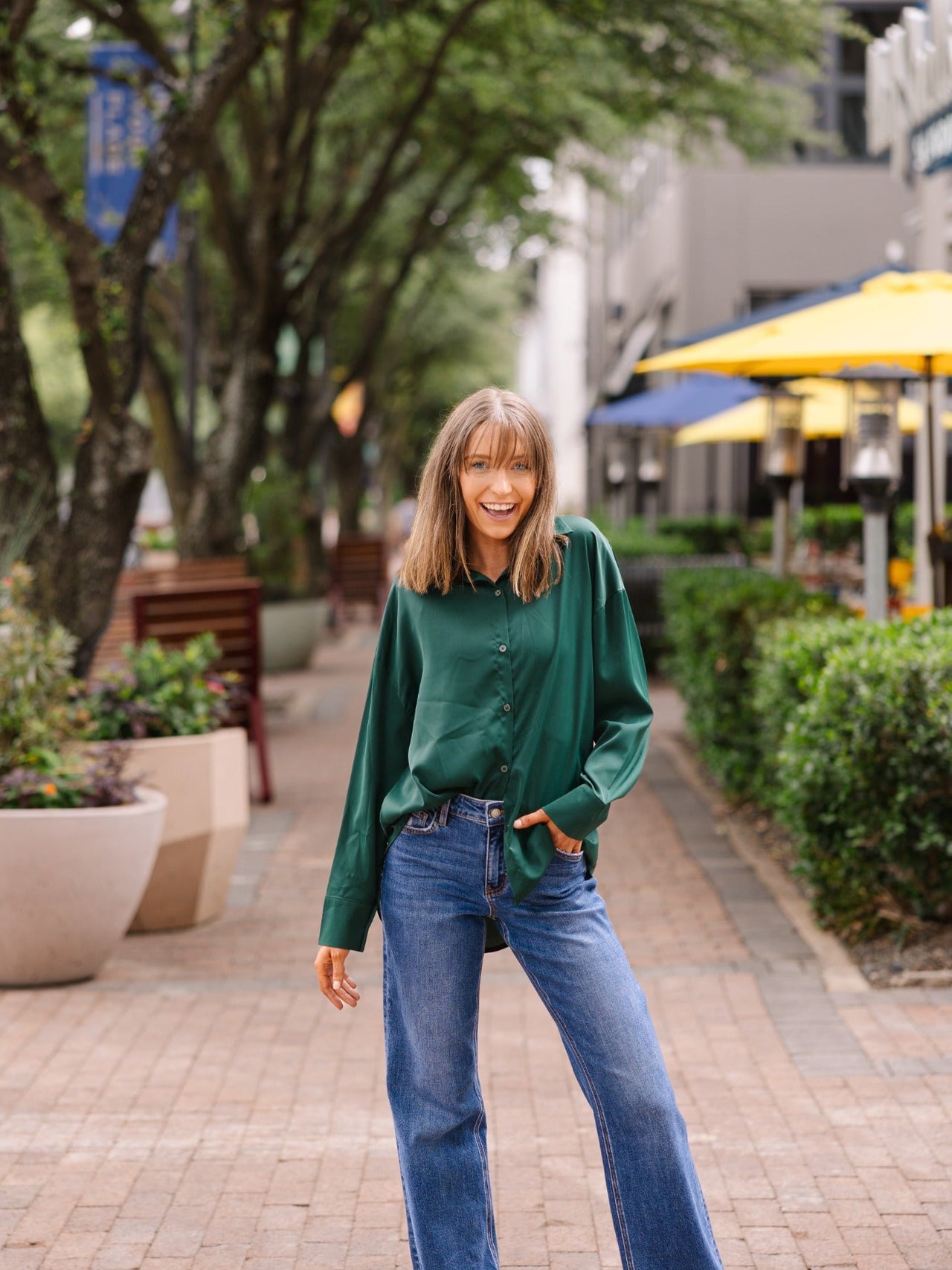 Kathryn Classic Button-Up, Forest Green