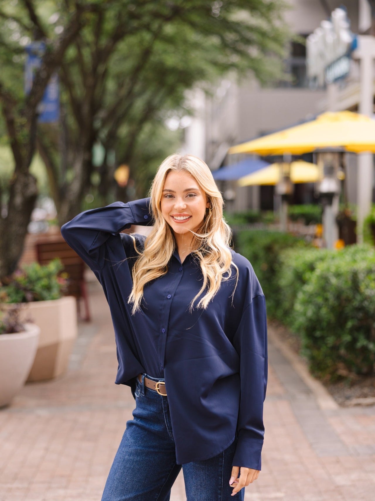 Kathryn Classic Button-Up, Navy
