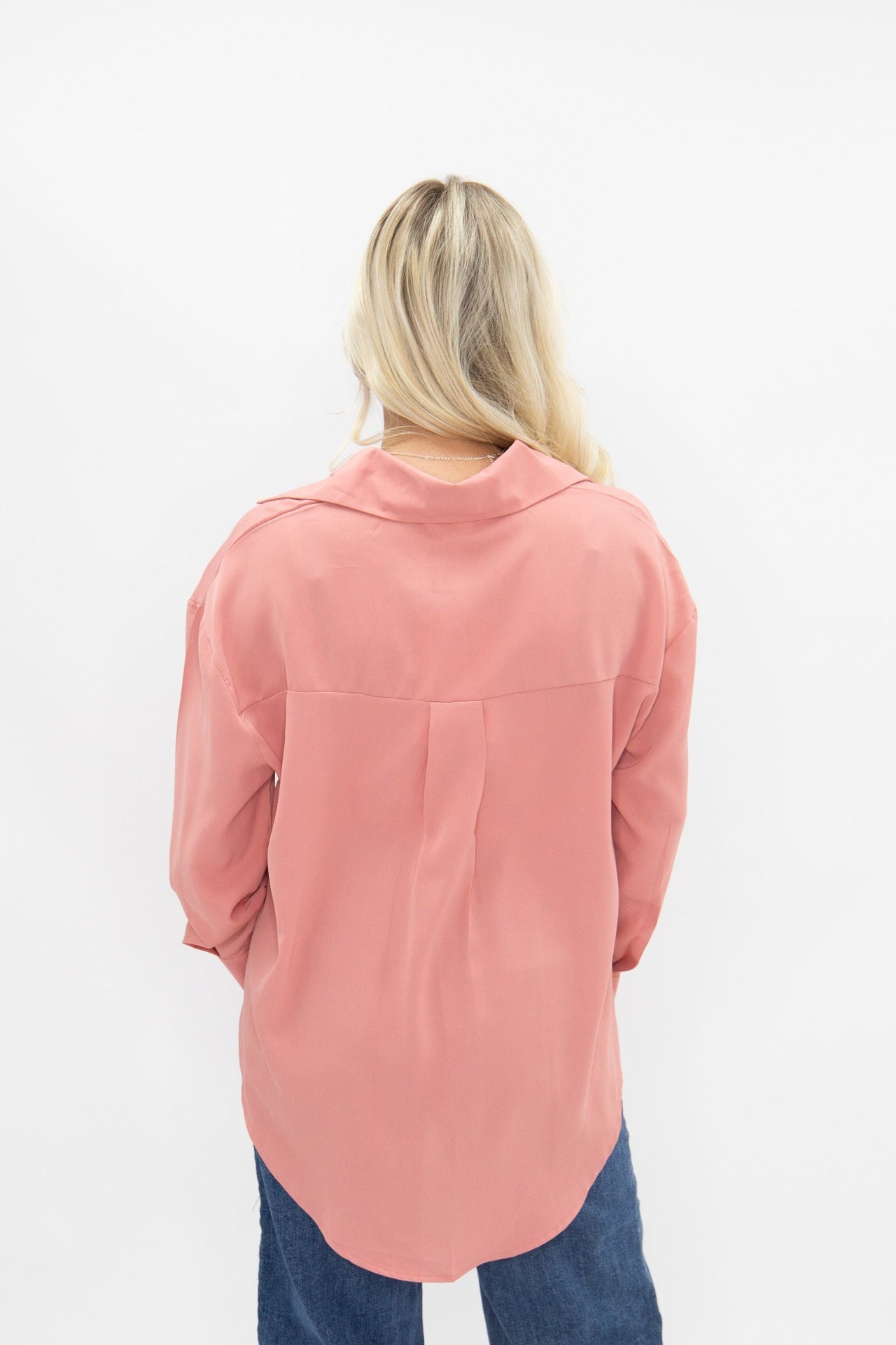 Kathryn Classic Button-Up, Blush Pink