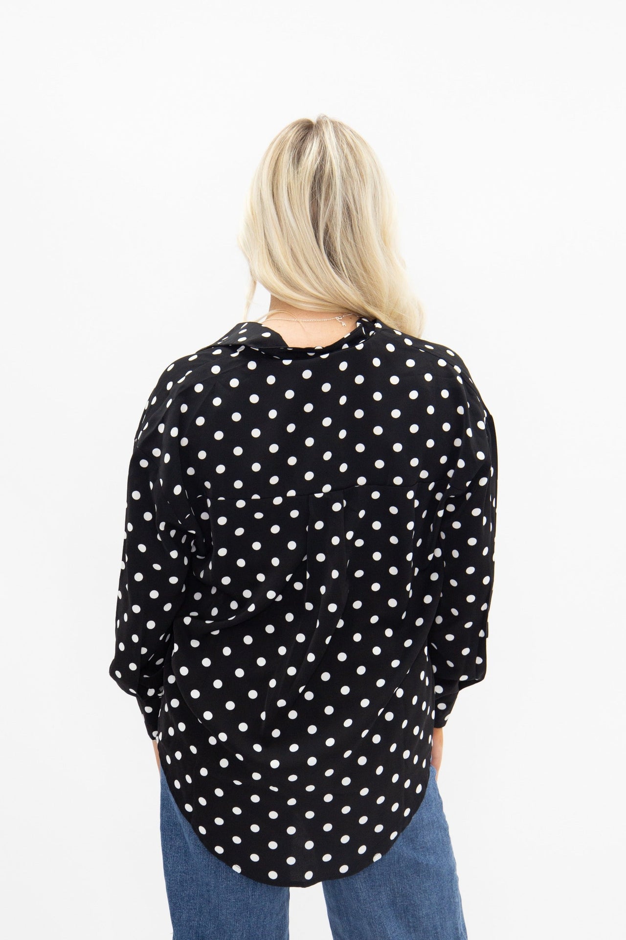Kathryn Classic Button-Up, Polka-Dot