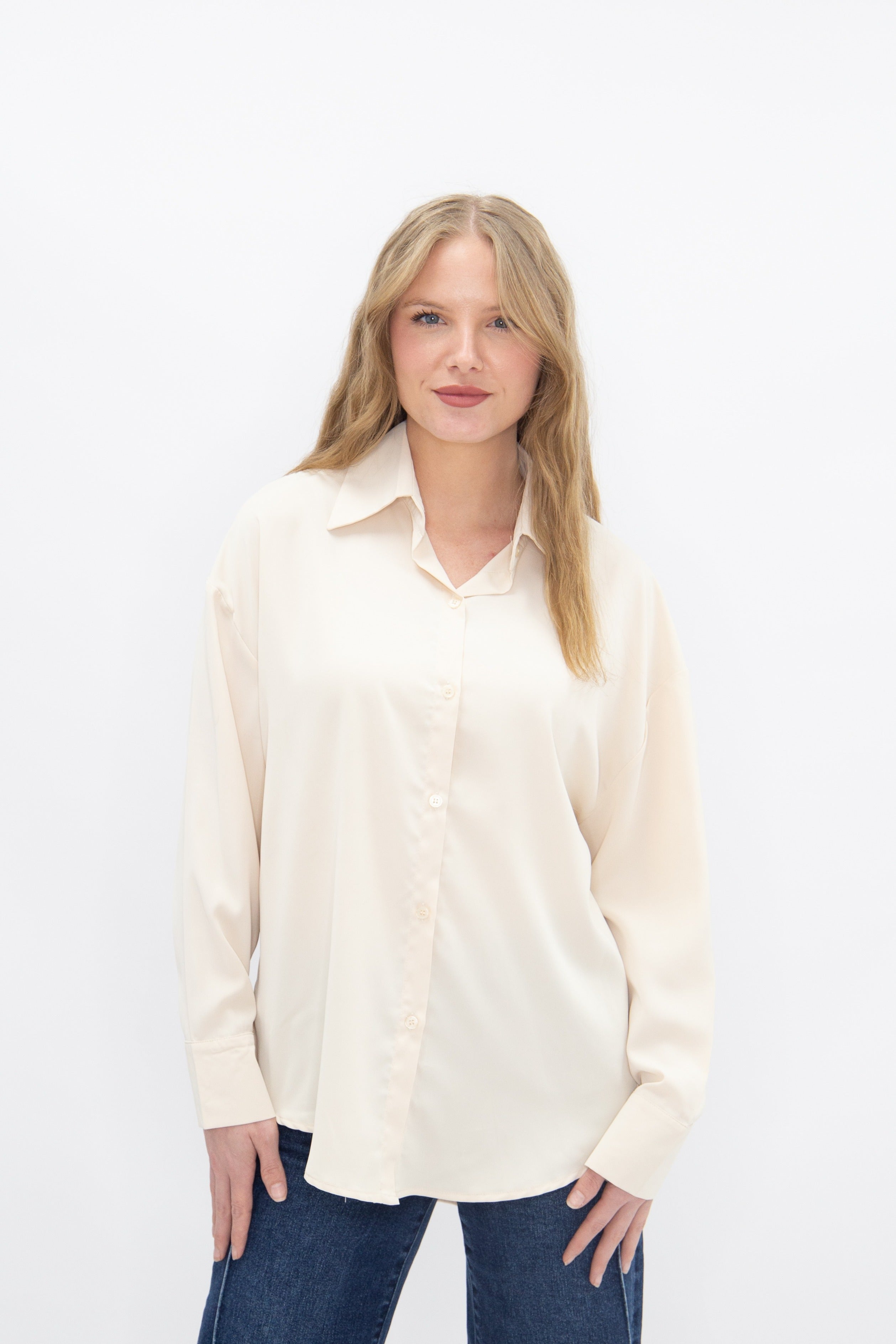 Kathryn Classic Button-Up, Ivory