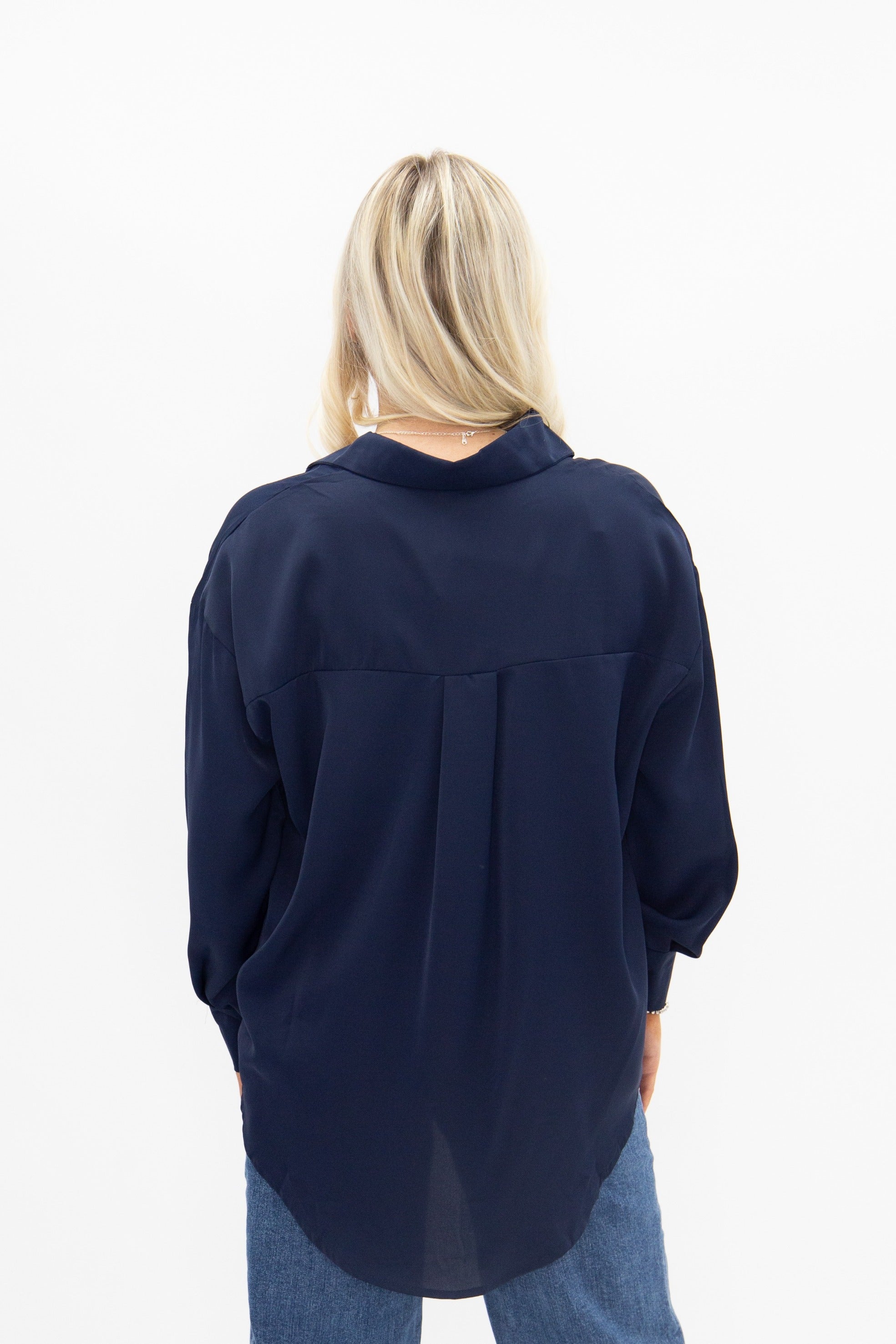 Kathryn Classic Button-Up, Navy