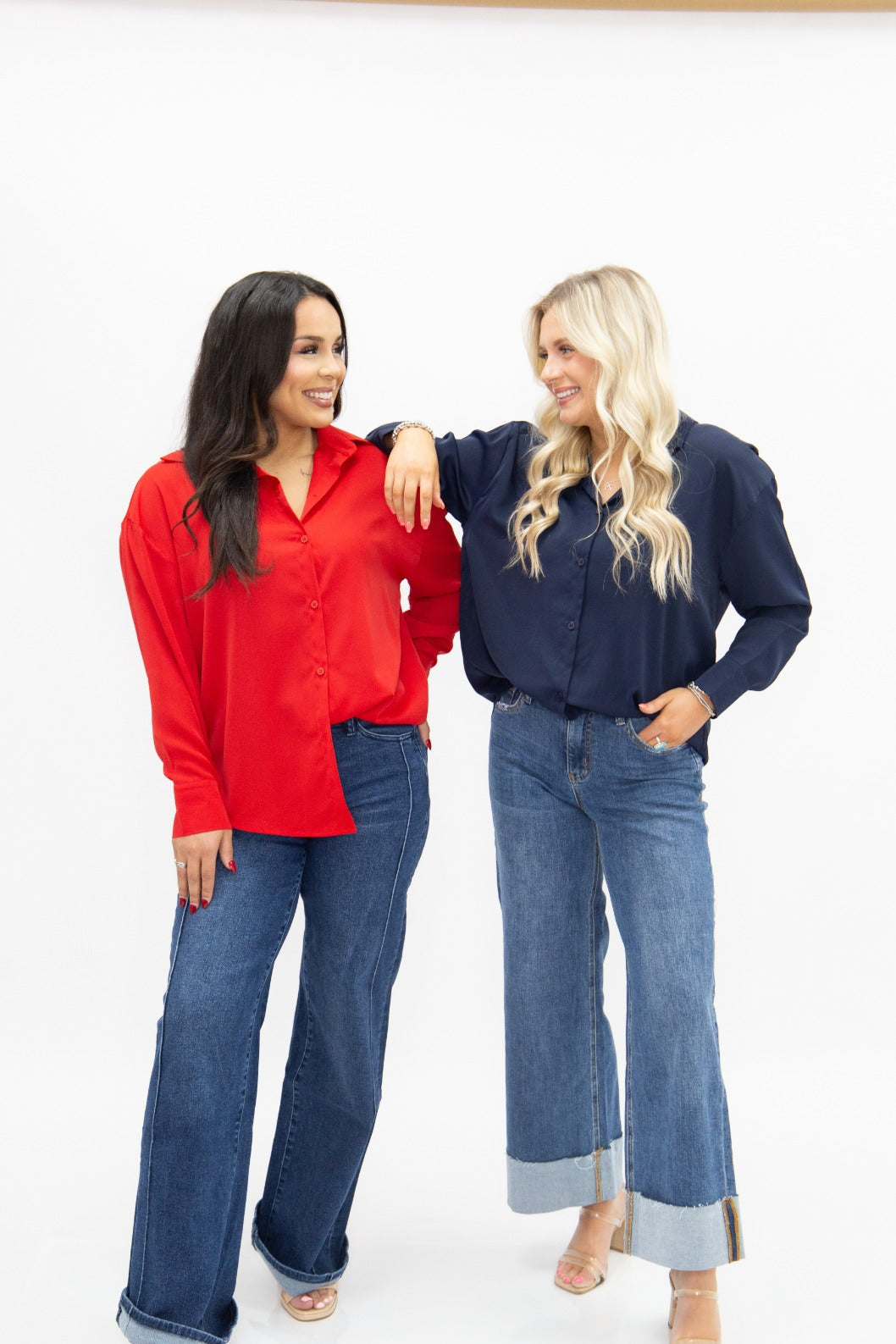 Kathryn Classic Button-Up, Dark Red