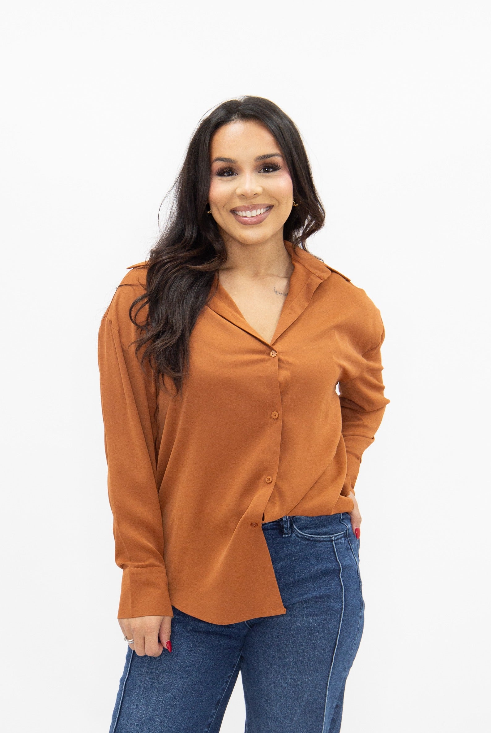 Kathryn Classic Button-Up, Rust