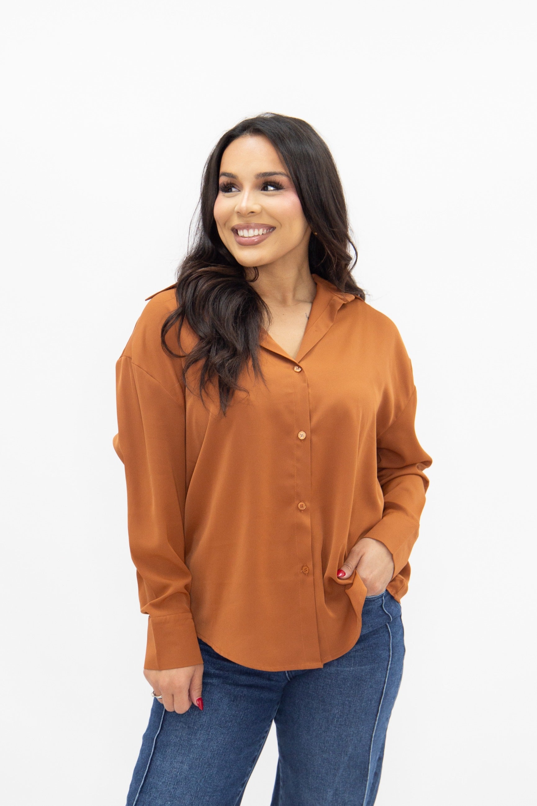 Kathryn Classic Button-Up, Rust