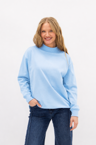 Mock Neck Sweatshirt, Blue