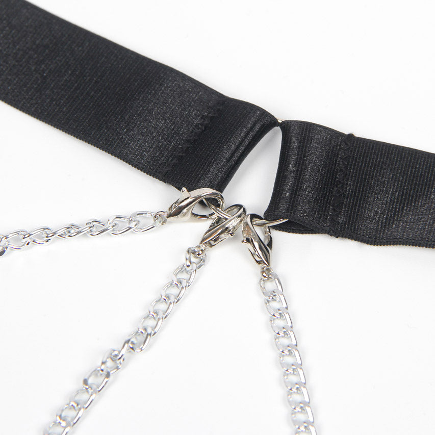 Black Chain Harness Bodysuit