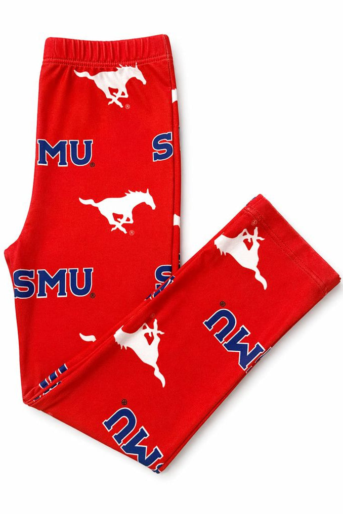 SMU Red Mustang Leggings