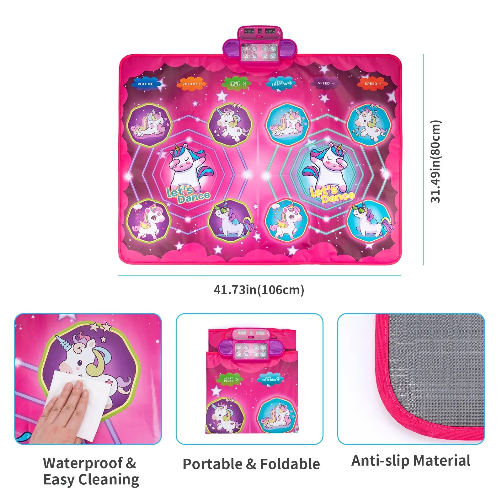 Dancing Blanket Kids Electronic Dance Mat Kid Floor Music Blanket Double Players Mode with 9 Levels Educational Toys Kids Gifts