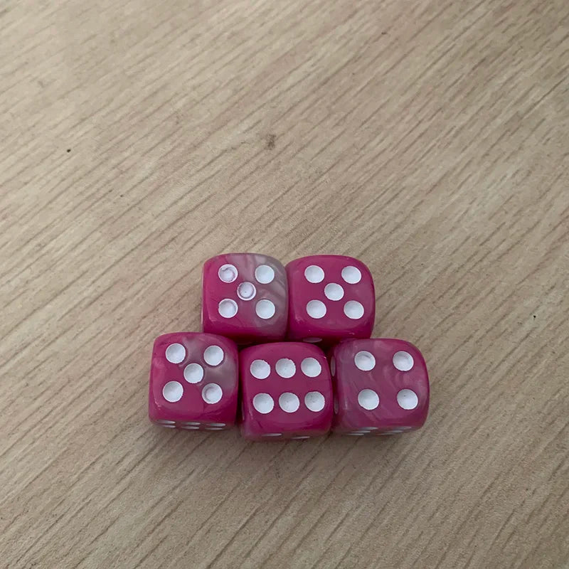 5pcs/set Two Colors Dice Puzzle Board Game Accessory  6 Sided Point Dice Funny Game 16mm