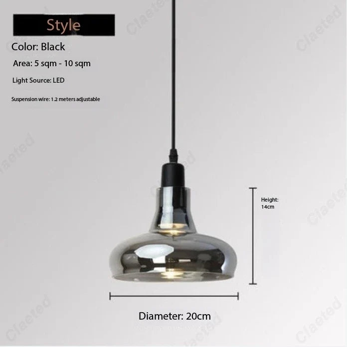 European Modern Minimalist LED Glass Chandelier Bar Restaurant Living Room Coffee Shop Bedroom Decorative Lighting