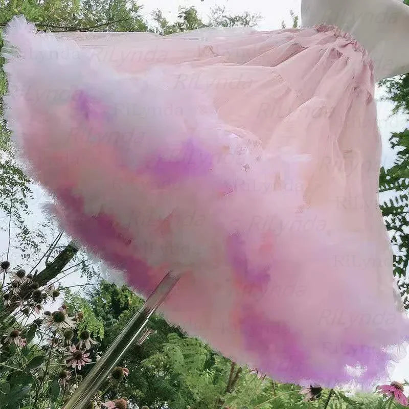 Women Flower Style Lolita Petticoats Crinoline Inner Bustle Cosplay Tutu Puffy Cancan Skirt Under Wedding Dresses 2031