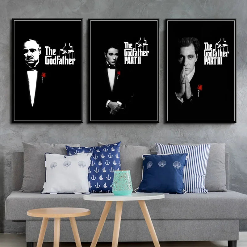 Classic, Retro, Wall Art, The Godfather Movie Series , HD Canvas Print Poster, Home Living Room Bedroom Decorative Painting