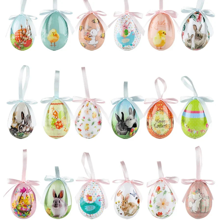 6 Pcs Easter Eggs Bunny Easter Decoration Basket 7 Cm Foam Eggs Home Decor Festoons Hen Party Room Deco Easter Decoration 2024