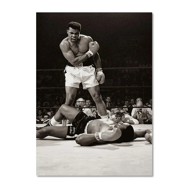 World Boxing Champion Ali Classic Scene Wall Art Poster Boxer Tyson Mural Modern Home Decor Perfect for Living Room Decor