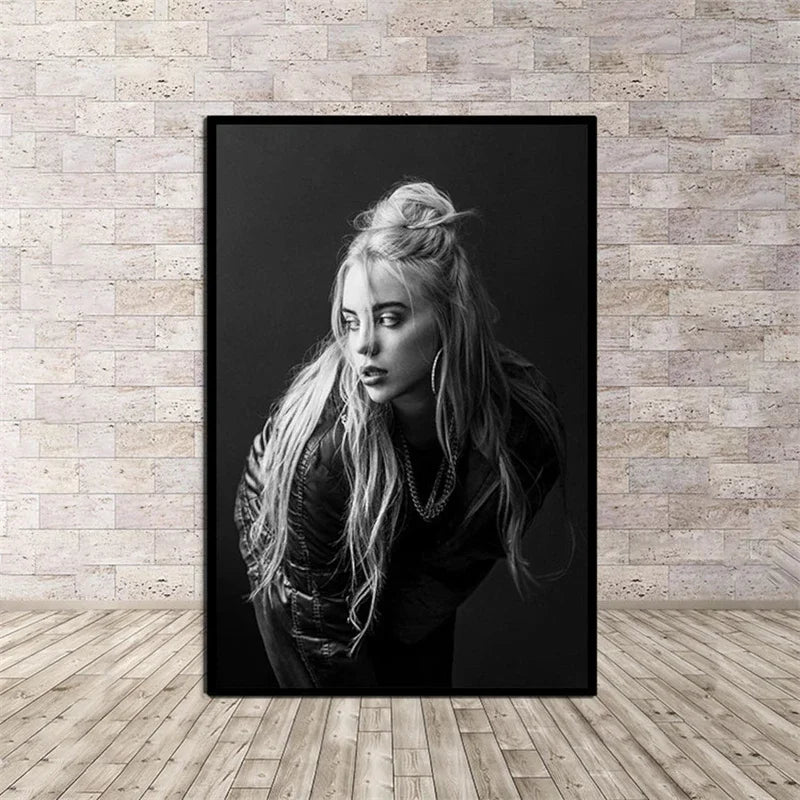 Rap Music Album Cover Happier Than Ever Poster Aesthetic Rapper Hip Hop Rock Canvas Wall Art Ideal for Room Decor