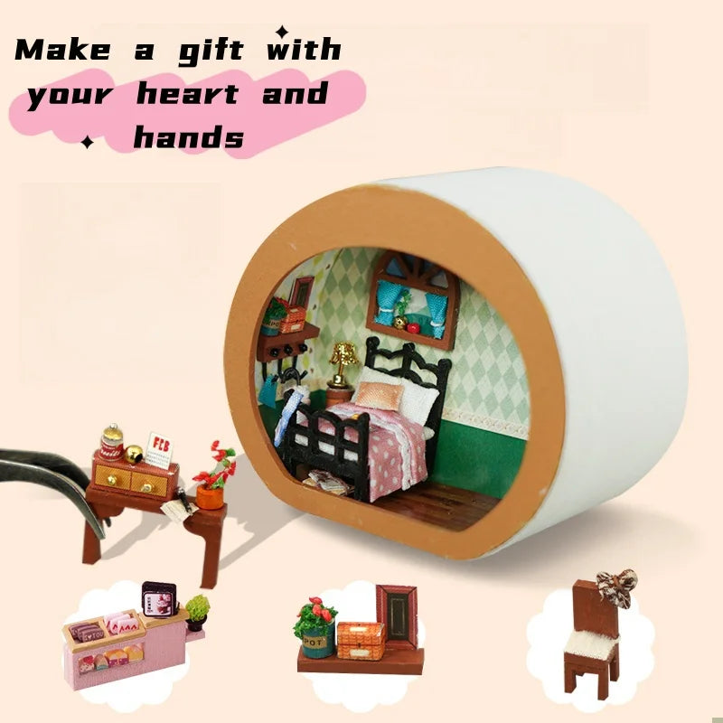 1pc,Diy Wooden Doll House,Assembly Model Kit,3d Puzzle, Birthday Gifts for teenagers and adults,Home Decor Micro Model